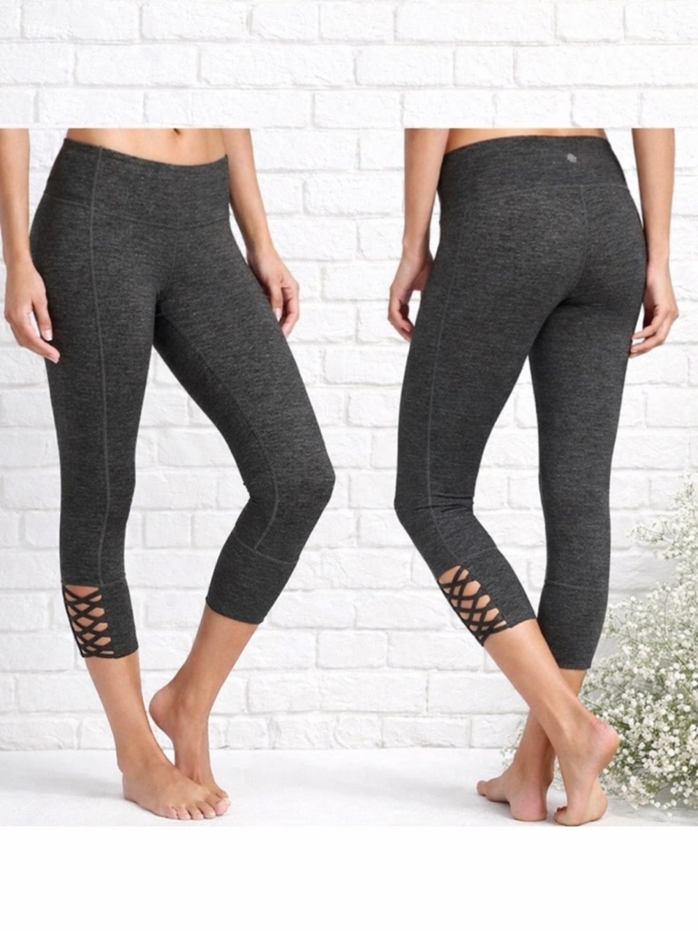 Athleta Mind Over Mat Strappy Capri Leggings Size S